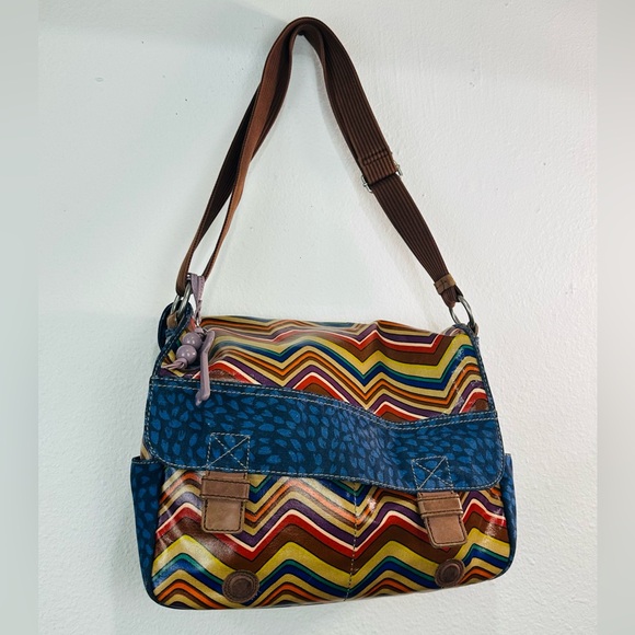 Multicolor Chevron Women's Shoulder Bag - Picture 3 of 11